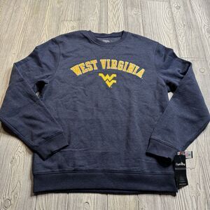WVU West Virginia Mountaineers Crewneck Sweatshirt Men’s M Gray Sewn New